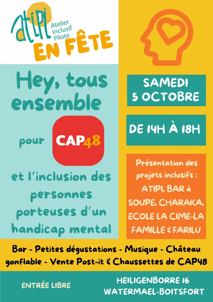 Flyer programme de l'après-midi festive organisée par Atipi le 5 octobre 2024